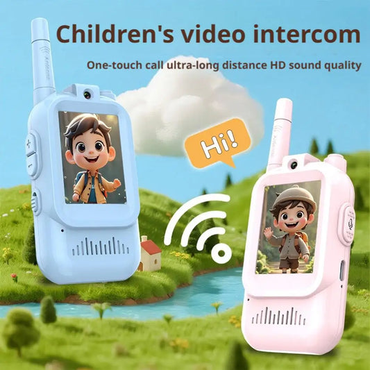 Hot! Technology Gift HD Screen USB-C Rechargeable Kids Video Walkie Talkie One-Click HD Call Intercom For Children Gadgets