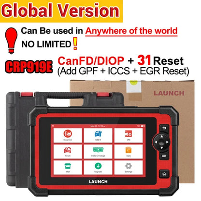 LAUNCH X431 CRP919E OBD Scanner Bi-directional Scan Tool with AF TPMS IMMO 29 Service All system Auto Diagnostic Tool CANFD DOIP