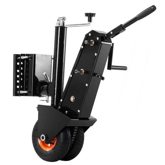 SucceBuy 500lbs Tongue Boat Trailer Dolly 13-23.2in Height Adjustable Manual or Electric Wrench Drive RVs Mover for Cargo Moving
