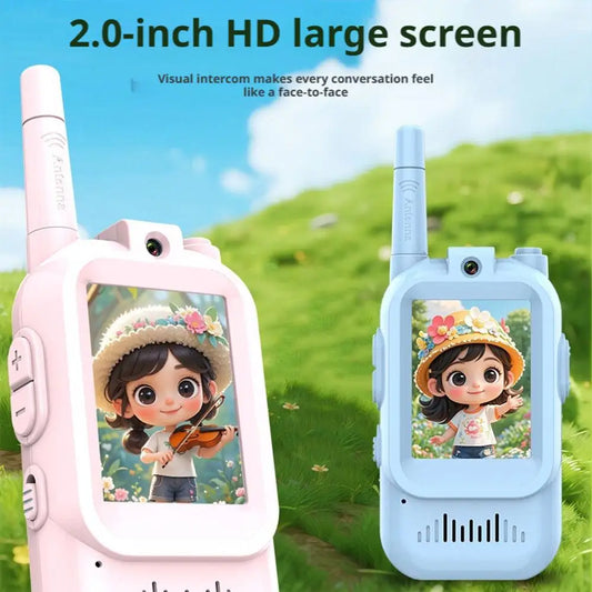 Hot! Technology Gift HD Screen USB-C Rechargeable Kids Video Walkie Talkie One-Click HD Call Intercom For Children Gadgets