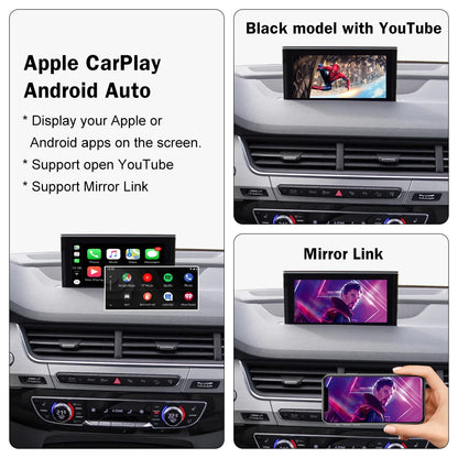 Road Top Wireless CarPlay for Audi Q7 2016-2019, Android Auto Interface Mirror Link AirPlay Bluetooth USB Player Camera