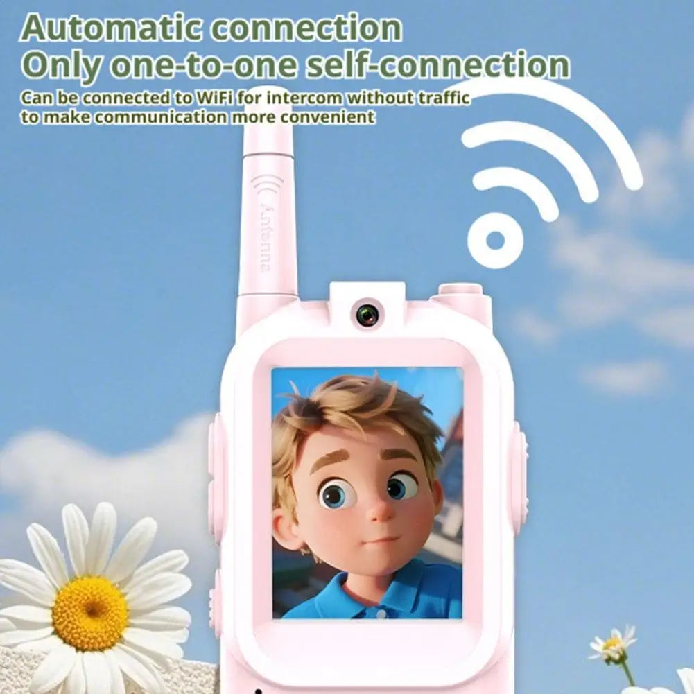 Hot! Technology Gift HD Screen USB-C Rechargeable Kids Video Walkie Talkie One-Click HD Call Intercom For Children Gadgets