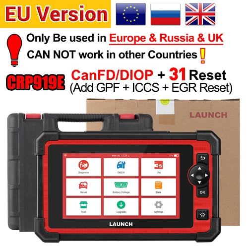 LAUNCH X431 CRP919E OBD Scanner Bi-directional Scan Tool with AF TPMS IMMO 29 Service All system Auto Diagnostic Tool CANFD DOIP