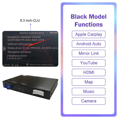 Road Top Wireless CarPlay for Audi Q7 2016-2019, Android Auto Interface Mirror Link AirPlay Bluetooth USB Player Camera