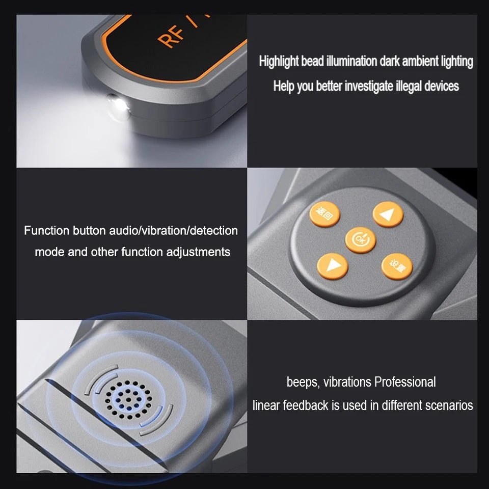 Anti-Spying Gadgets Device Scanner 50MHz-6GHz Car GPS Tracker Finder Spy Detector RF/TAG bluetooth wifi GMS GPS Signal Detection